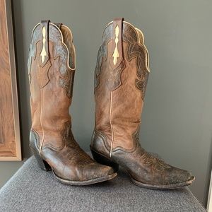 Brown w/ gold accent Cowgirl Boots